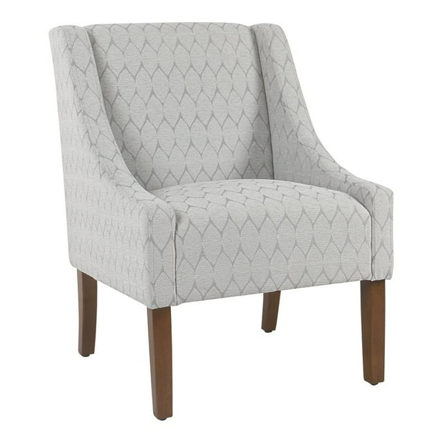 HomePop Fauteuil d'Appoint Moderne à Accoudoirs Incurvés, Feuille Grise