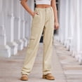 thumbnail image 2 of REORIAFEE Womens Wide Leg Pants Plus Size Straight Leg Palazzo Pants with Pockets Tie Knot Casual Pants Lightweight Baggy Stretchy Trousers 2024 Trending Fashion Clothing, 2 of 7