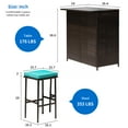 thumbnail image 5 of FDW Outdoor Furniture Set Wicker Bistro Set 3PCS Patio Bar Set with Two Stools for Patio Backyard Balcony,Blue Cushion, 5 of 7