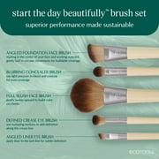EcoTools Start the Day Beautifully Makeup Brush Kit with Storage Tray, 6 Piece Set