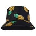 thumbnail image 3 of Women Reversible Bucket Hat Summer Travel Lightweight Foldable Beach Outdoor Hat - Black Pineapple, 3 of 4