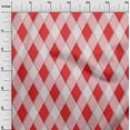 thumbnail image 3 of oneOone Georgette Viscose Red Fabric Argyle Sewing Material Print Fabric By The Yard 42 Inch Wide, 3 of 4