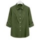 thumbnail image 5 of Camisas de Manga Larga para las Mujeres Botón de Solapa de Ajuste Suelto Delantero Blusa de Túnica de Imitación de Lino, Camisas de Manga Larga para las Mujeres Bajo Scrubs, 5 of 7