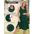 thumbnail image 4 of Women's Summer Maternity Dress Sleeveless Ruffle Tank Dress with Pockets, 4 of 6