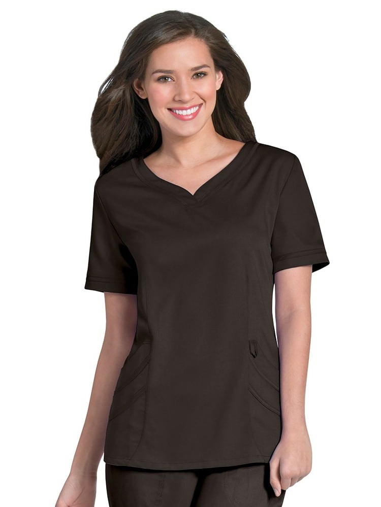 Clearance Urbane Ultimate Women's Sweetheart Neck Solid Scrub Top