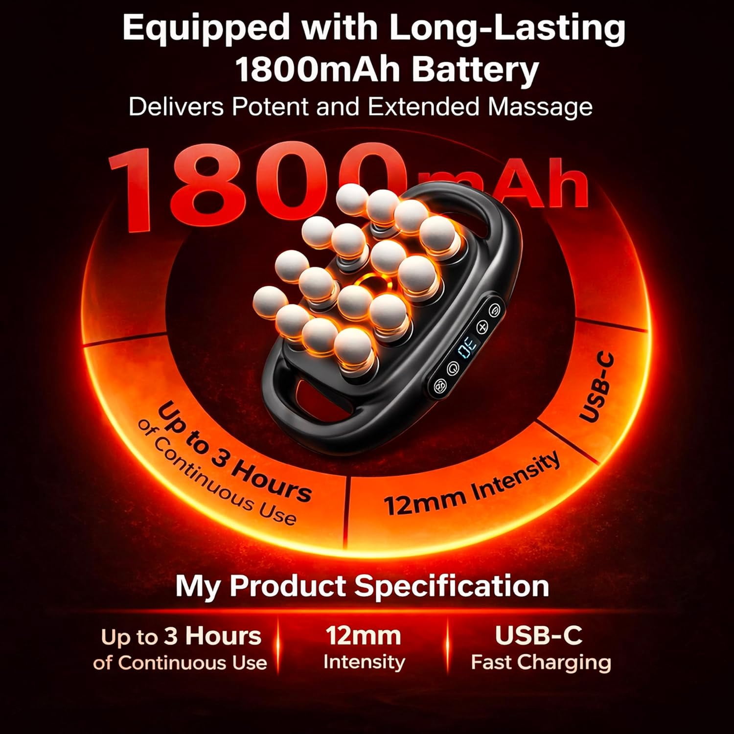 16-Head Massage Gun Set, Deep Tissue Percussion Massager with 3 Modes & 30 Intensities,Quiet Muscle Massage Gun for Back,Shoulders, Legs, Foot, Body Muscle Pain Relief