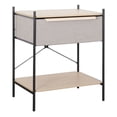 thumbnail image 1 of Buró Estilo Kanso con 1 Cajón y 1 Estante de Almacenamiento para Hogar y Oficina, Organizador con Estructura Metálica y Cajón de Tela No Tejida (Gris Claro y Natural), 1 of 4