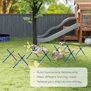 PawHut 4 Pieces Dog Agility Equipment, Dog Agility Course Backyard Set with Adjustable Height Jump Bars and Carry Bag for Indoor Outdoor