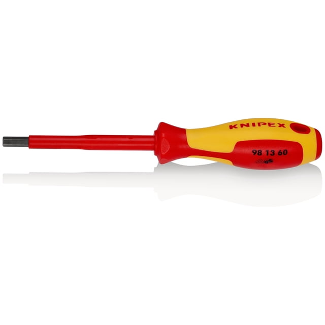 KNIPEX 98 13 60 Desarmador para tornillos de cabeza hexagonal aislados con fundas en dos componentes, según norma VDE bruñido 212 mm