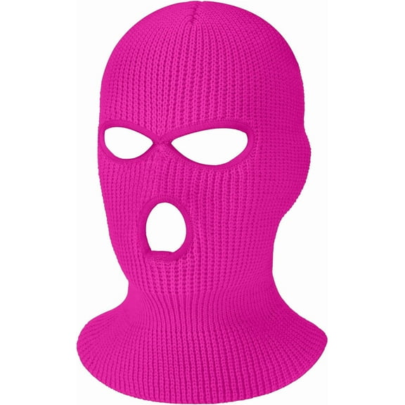 3 Holes Ski Mask Full Face Cover Outdoor Balaclava Winter Knitted Neck Gaiter for Halloween Sports Cycling