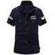 thumbnail image 5 of Camisa militar Camisas para hombre Estilo casual Ropa de moda Algodón Manga corta Retro Vintage 6XL Bordado Blanco Envío directo, 5 of 5