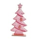 thumbnail image 2 of Decoración de mesa de árbol de Navidad, decoración navideña, artesanía, madera rústica. Rosa, 2 of 4