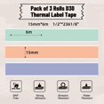 thumbnail image 2 of Cinta adhesiva Phomemo D30 D35 Q30 Q31 Q32 Q30S, 15 mm x 6 m, 3 rollos, 2 of 9