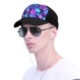 thumbnail image 4 of Yiaed Flower Happy Skull Print Baseball Cap Dad Hat Polo Style Plain Blank Adjustable Size, 4 of 5