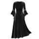 thumbnail image 4 of Vestido largo de manga larga con cuello cuadrado y retazos para mujer Pompotops  hdfakjf9815, 4 of 6