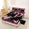 thumbnail image 2 of Manfei Cartoon Initial P Queen Sheets,Kawaii Bling Print Queen Sheet Sets,Pink,4-Piece, 2 of 6