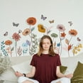 thumbnail image 6 of Boho Florid Wall Sticker Wildflower Wall Art Stickers Nursery Flowers with Butterfly Decals DIY Vinyl Art for Bedroom Classroom Kid's Room Playroom Wallpaper Decoration, 6 of 9