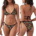 thumbnail image 3 of Disketp Seafood And Drinks para Bañador de Dos Piezas para Mujer, Bikini Sexy Halter String, Conjunto de Bikini en Triángulo, 3 of 6