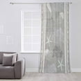 thumbnail image 3 of Gray Coastal Semi Sheer Curtains Drapes for Living Room, Bedroom, French Doors Window 84 Inches Long, Nautical Beach Summer Sea Starfish Coral Rod Pocket Chiffon Curtain Drapery Voile Drape Panel, 3 of 6
