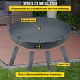 thumbnail image 6 of 34-Inch Diameter Round Carbon Steel Fire Bowl, with A Drain Hole, Large Size Fire Pit Design, for Garden Patio Backyard Outdoor Use, Lawn Care, Seasonal Yard Work, Outdoor Living, Deck Camping, 6 of 6