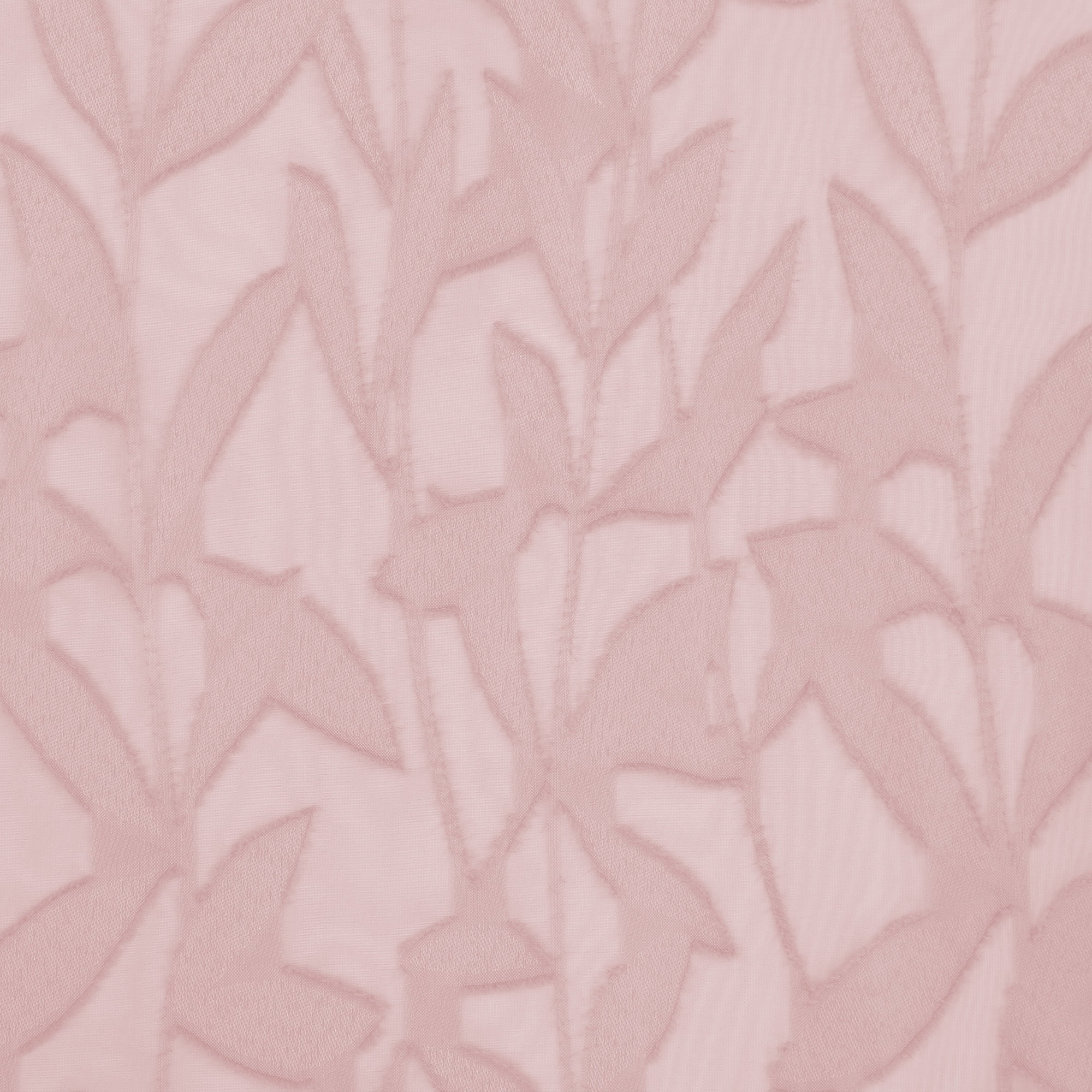 OVZME Leila Blush Pink Sheer Curtains 84 Inches Long 2 Panels Set, Light Filtering Leaves Jacquard Window Curtain Drapes for Living Room Bedroom, Each 40Wx84L Inch， Blush Pink