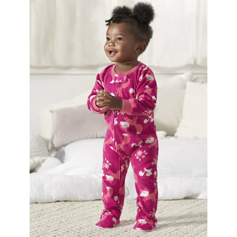 Gerber Baby & Toddler Girls Microfleece Blanket Sleeper Pajamas, 2-Pack,  Sizes 0/3M-5T 