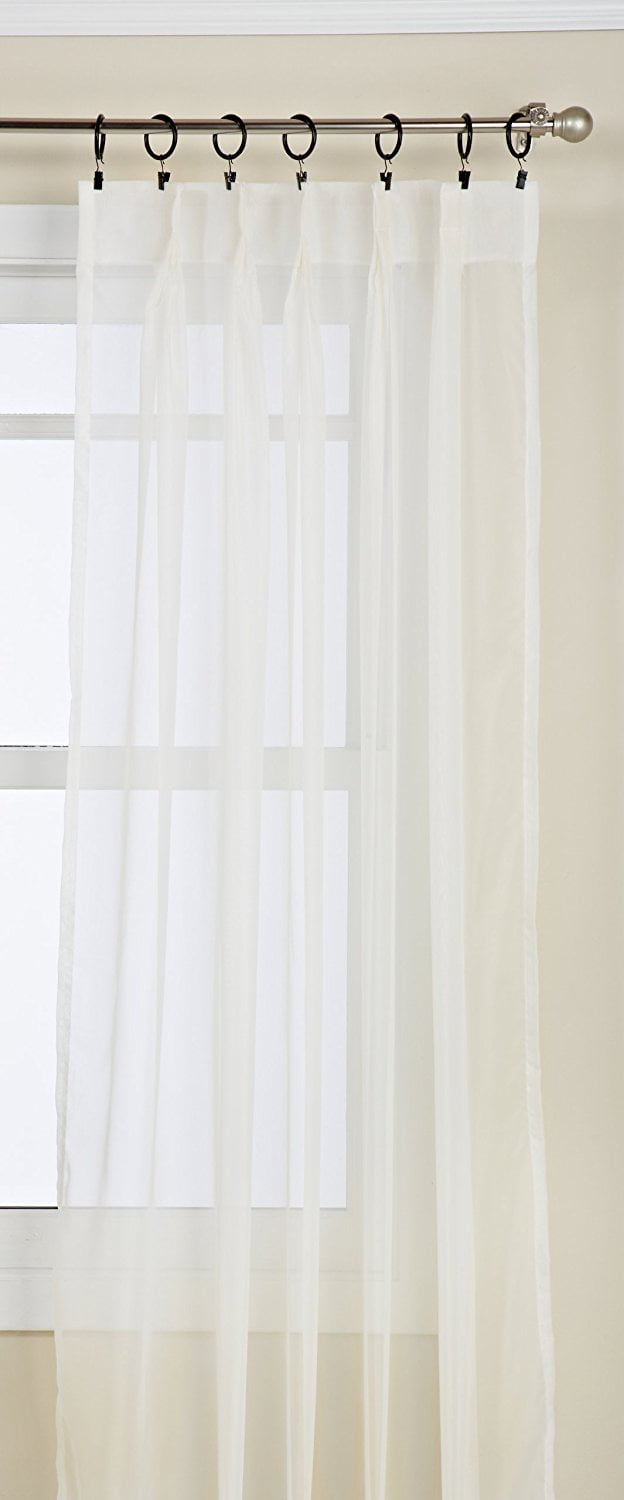 LORRAINE HOME FASHIONS Monte Carlo Pinch Pleat Sheer Window Curtain Pair 07456-84-00090
