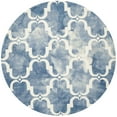 thumbnail image 3 of Safavieh Dip Dye Talbot Distressed Wool Area Rug, Blue/Ivory, 7' x 7' Round, 3 of 9