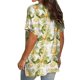thumbnail image 4 of ICHUANYI Clearance Women Hollow Out Fashion Printing Short Sleeves V-Neck T-Shirt Blouse Tops(White, XL) ICHUANYI WER2023081110104, 4 of 9
