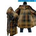 thumbnail image 4 of Lovskoo 2024 Men's Thicken Warm Winter Coat Sherpa Fleece Jackets Zipper Casual Print Long Sleeve with Pocket Hooded Jacket Brown, 4 of 6