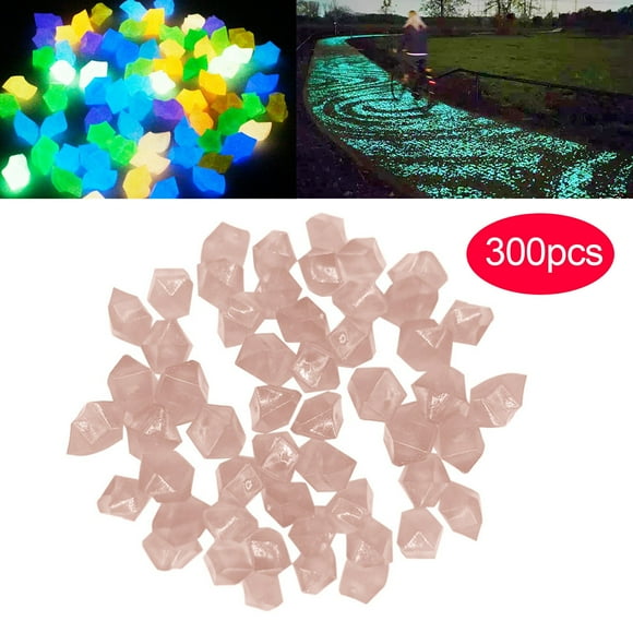 300 pcs Garden Decoration Glow In The Dark Luminous Pebbles Stones Wedding in The Dark Stones for Aquarium Glow in The Dark Rocks Or Pebbles Gravel for Landscaping Bulk Garden Pebbles Glowing Stone