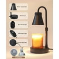 thumbnail image 4 of 2 Pack Warmer Lamp, Adjustable Height Candle Lamp Warmer, Stepless Dimming Function, Metal Candle Lamp for Jar Candles, 4 of 5