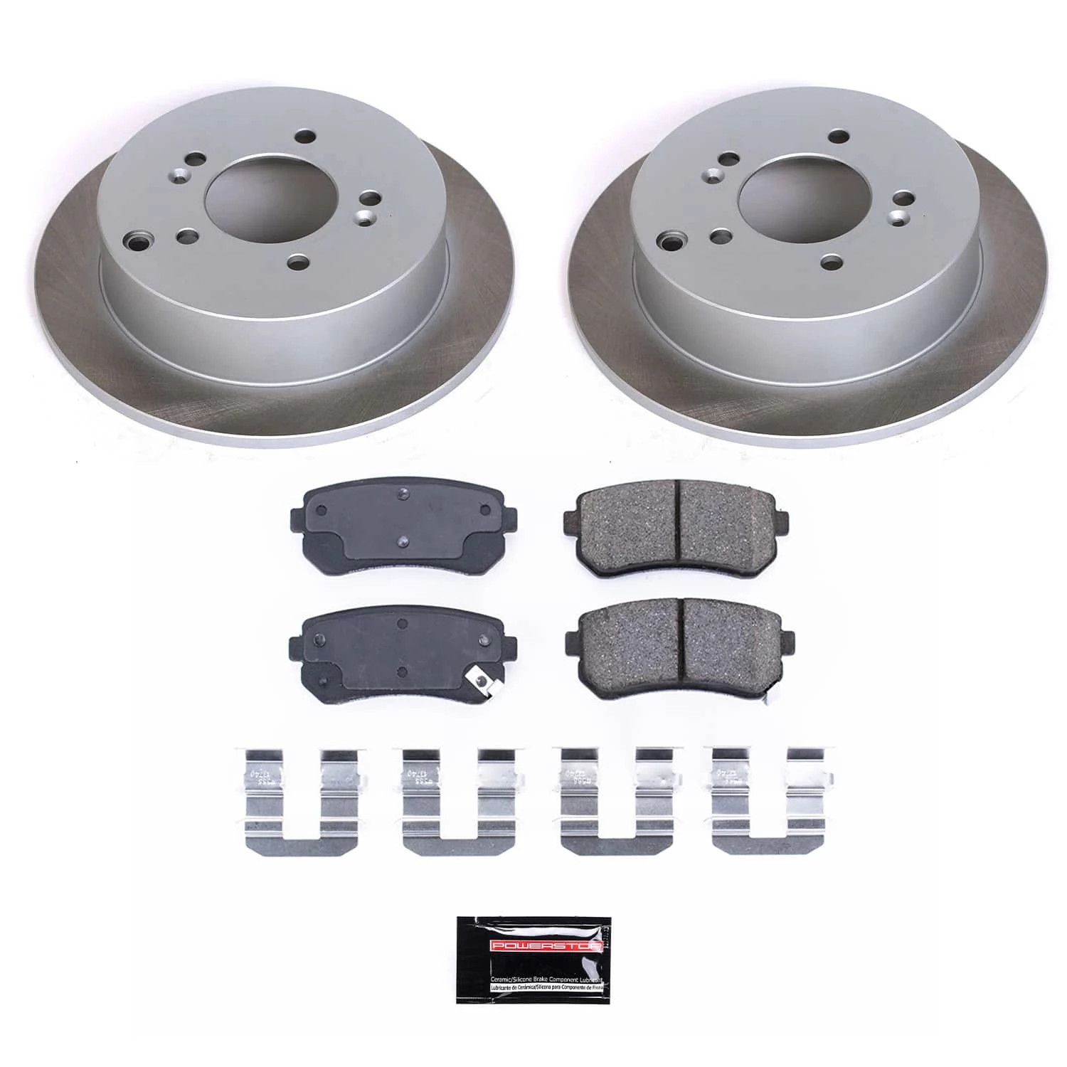 PowerStop Rear Semi-Coated Rotor and Low-Dust Ceramic Brake Pad Kit SC5394