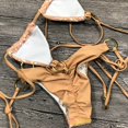 thumbnail image 5 of Bikini unicolor, bañador Sexy con cuello Halter, traje de baño para mujer, conjunto de Bikini con lentejuelas ostentosas, ropa de playa, Monokini con purpurina, 5 of 5