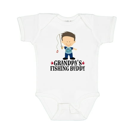 

Inktastic Grandpa Fishing Buddy Fisherman Gift Baby Boy Bodysuit