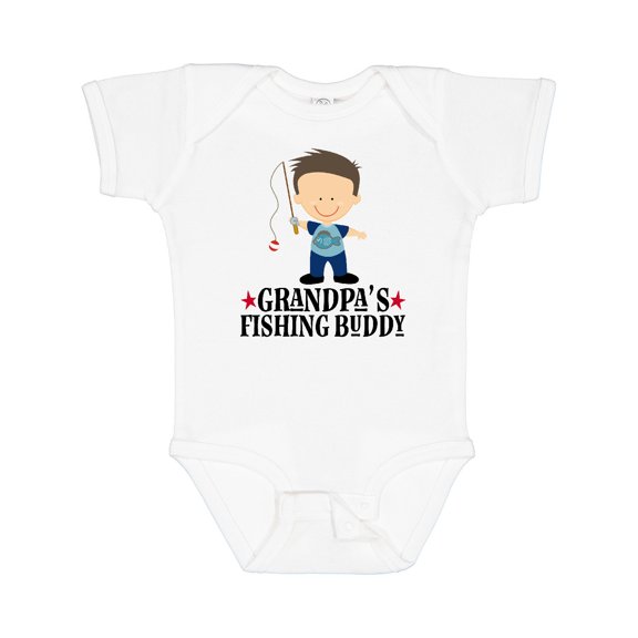 Inktastic Grandpa Fishing Buddy Fisherman Boys Baby Bodysuit