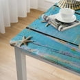 thumbnail image 5 of Awypu Seashell Starfish Blue Wooden Table Cover - Great for Home Kitchen/Parties/Holiday Dinner - 100% Polyester Fiber 40*40, 5 of 8