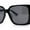 All Black, variant on Womens Squared Butterfly Minimal Rectangular Chic Plastic Sunglasses Black Smoke