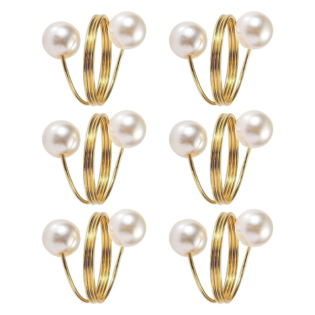 Toystoory 6 piezas de hierro metálico y joyería hecha a mano decoraciones de fiesta decoración boda servilleteros bodas de Halloween Decoración del hogar dorado