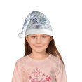 thumbnail image 5 of Honeii Retro ice blue snowflakes Print Hat Santa Claus Hat For Xmas Party, Christmas Caps For Boys Girls Child,Christmas Beanie, 5 of 6