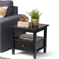 thumbnail image 3 of WyndenHall  Norfolk SOLID WOOD 20 inch Wide Rectangle Transitional End Side Table - 20 inch Wide Black Painted,Lacquer, 3 of 5