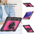 thumbnail image 5 of ELEHOLD Rugged Hybrid Case for Samsung Galaxy Tab S9 Plus 12.4" 2023 Three-Layer Protection with Built-in Screen Protector 360° Rotating Kickstand Handstrap Shoulder Strap Shockproof Case,Black + Rose, 5 of 10