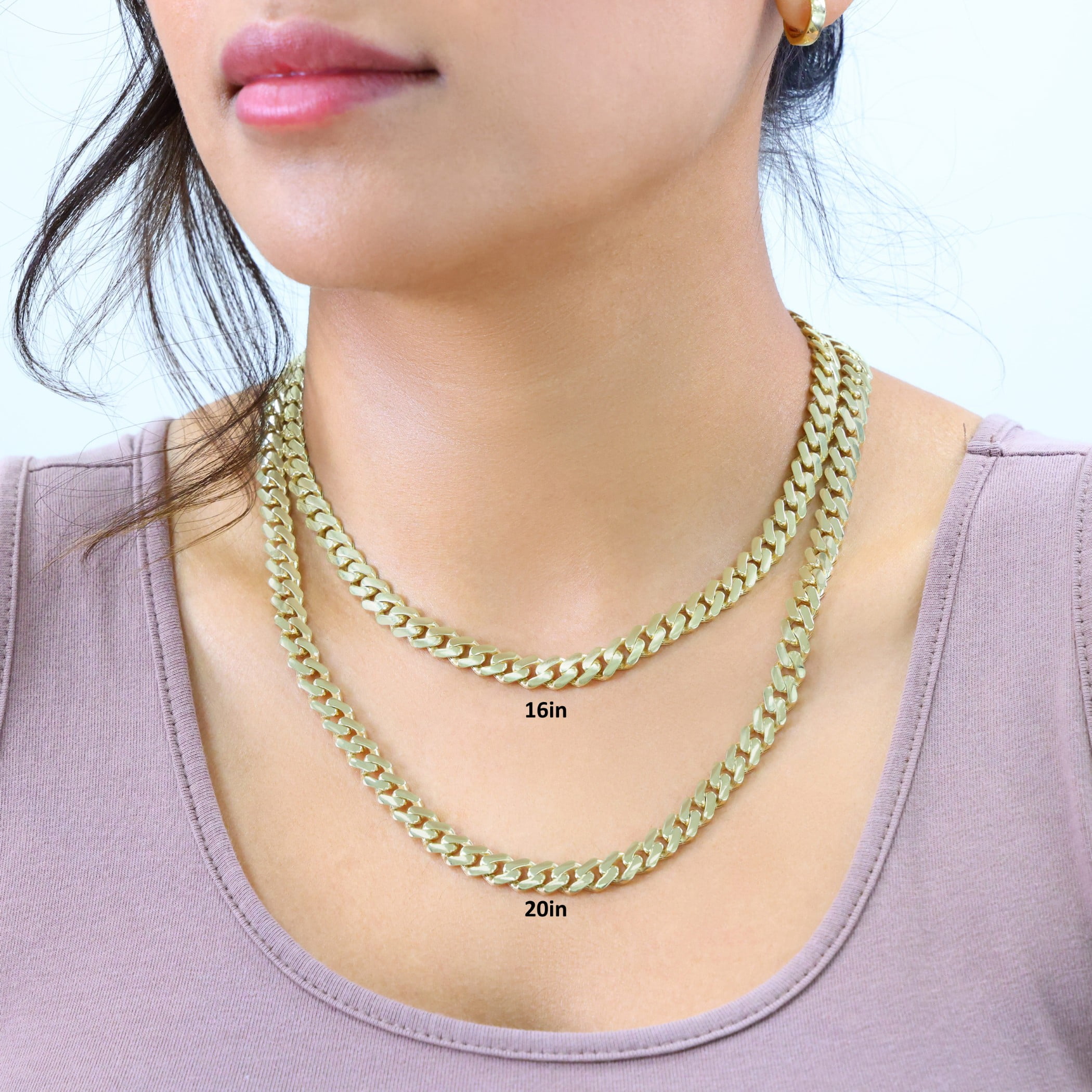 Nuragold 10k Real Yellow Gold Royal Monaco 7.5mm Miami Cuban Link Necklace (16"-30") Italian Jewelry for Men & Women