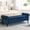 Blue, variant on Storage Bench 51" Faux Leather End of Bed Benches Obsidian Black | Queen Size Storage Bench for Bedroom with Rolled Arms Tufted Ottoman Benches Upholstered Bench for Living Room Entryway