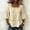 A247 Beige, variant on Womens Linen Tops Square Neck Lace Trim Three Quarter Sleeve Blouses Flowy Peplum Shirts Boho Casual Elegant Vacation Holiday Relaxed Fit Apparel Tees Blouses