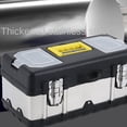 thumbnail image 2 of Large Capacity Tool Box Portable Large Hardware Storage Box Home Car Repair Tool Box 20 Inch Stainless Steel Tool Box, 2 of 5