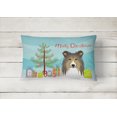 thumbnail image 2 of Carolines Treasures BB1614PW1216 Christmas Tree and Sheltie Canvas Fabric Decorative Pillow, 12H x16W, multicolor, 2 of 3
