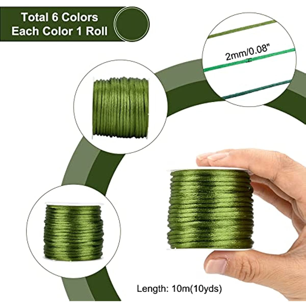Christmas Tree Beading String Diff 20M Satin Nylon Trim Cord For Necklace  From Amybabe, $1.47