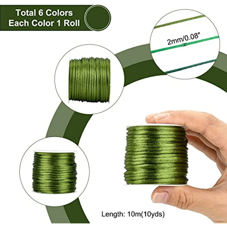 2mm Rattail Stain Nylon Cord Jewelry Macrame Rope Bracelet Beading Cords  Accessories 1200m=60M X 20Rolls-44 colors for option