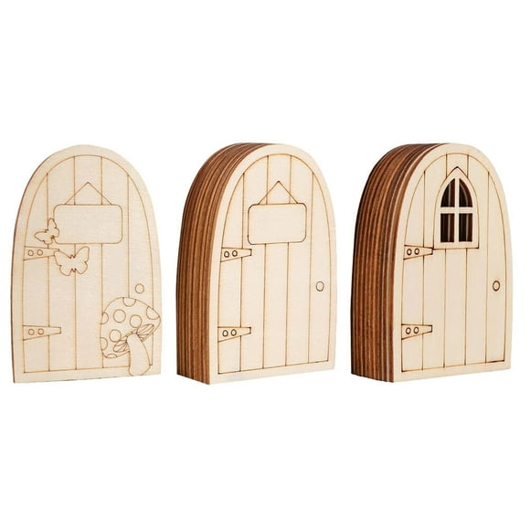 30Pcs Wood Cutouts Hut Shape Wood Pieces Slices Home Decoration DIY Ornaments